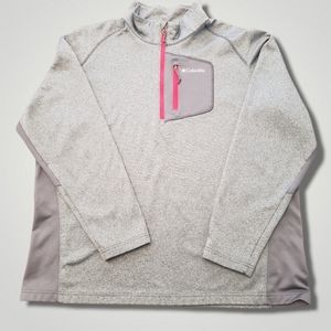 Men's Columbia 1/4 Zip(red zippers)Pullover Soft Shell Jacket Gray Size 2XL XXL